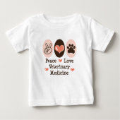 Peace Love Veterinary Medicine Baby T shirt (Voorkant)