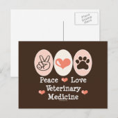 Peace Love Veterinary Medicine Briefkaart (Voorkant / Achterkant)