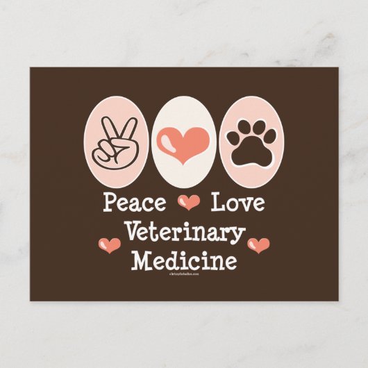 Peace Love Veterinary Medicine Briefkaart (Voorkant)
