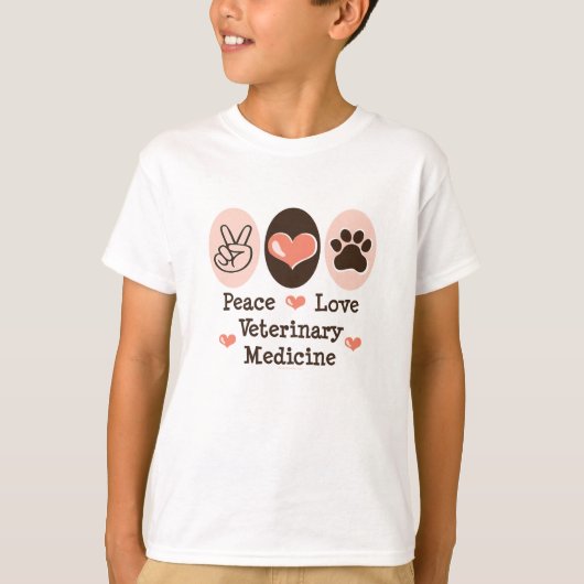 Peace Love Veterinary Medicine Kind T shirt (Voorkant)