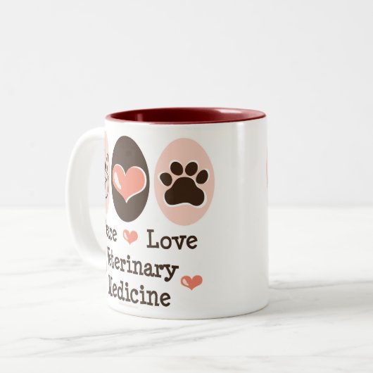 Peace Love Veterinary Medicine Mok (Voorkant links)