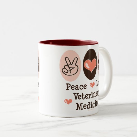 Peace Love Veterinary Medicine Mok (Voorkant rechts)