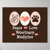 Peace Love Veterinary Medicine Poster (Voorkant)