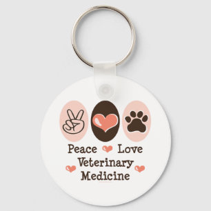 Peace Love Veterinary Medicine Sleutelhanger