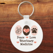 Peace Love Veterinary Medicine Sleutelhanger (Voorkant)