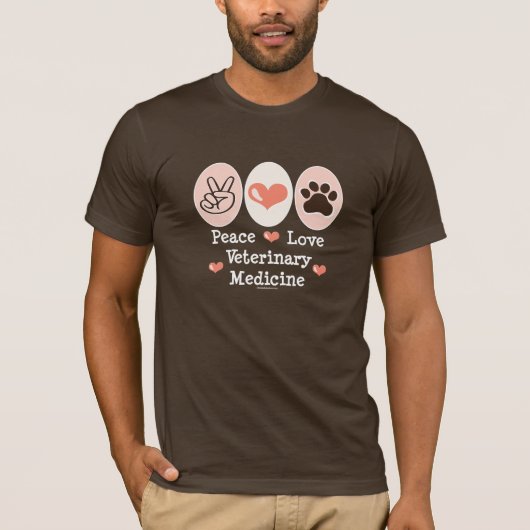 Peace Love Veterinary Medicine T shirt (Voorkant)