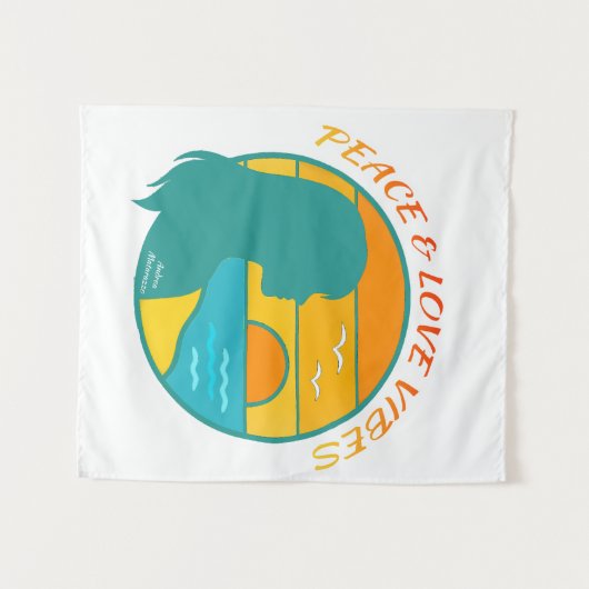 Peace & Love Vibes Wandkleed (Voorkant (horizontaal))