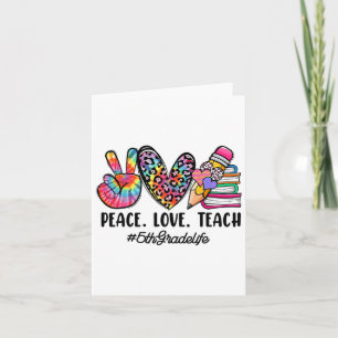 Peace Love Vijfde Grade Teacher Girls Team 5e Afst Kaart