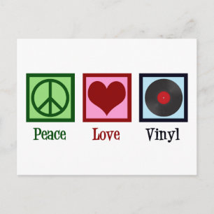 Peace Love Vinyl Records Briefkaart