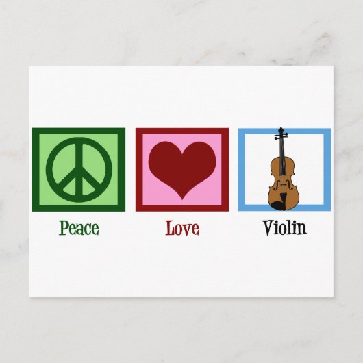Peace Love Violin Briefkaart (Voorkant)