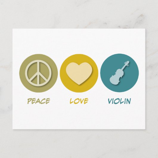 Peace Love Violin Briefkaart (Voorkant)