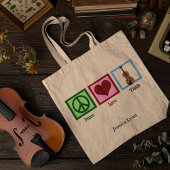 Peace Love Violin Cute Persoonlijk Violinist Tote Bag