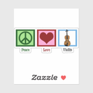 Peace Love Violin Cute Violinist Sticker