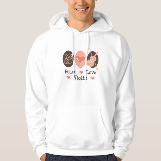 Peace Love Violin Hooded Sweatshirt (Voorkant)