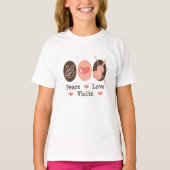 Peace Love Violin Kinder Ringer T shirt (Voorkant)