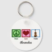 Peace Love Violin Sleutelhanger (Voorkant)