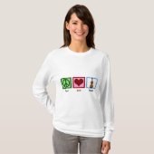 Peace Love Violin T-shirt (Voorkant volledig)