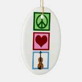 Peace Love Violins Keramisch Ornament (Rechts)