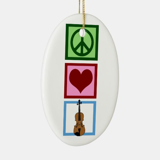 Peace Love Violins Keramisch Ornament (Rechts)