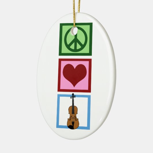 Peace Love Violins Keramisch Ornament (Links)