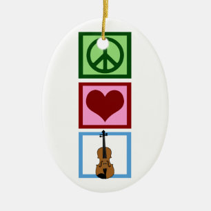 Peace Love Violins Keramisch Ornament