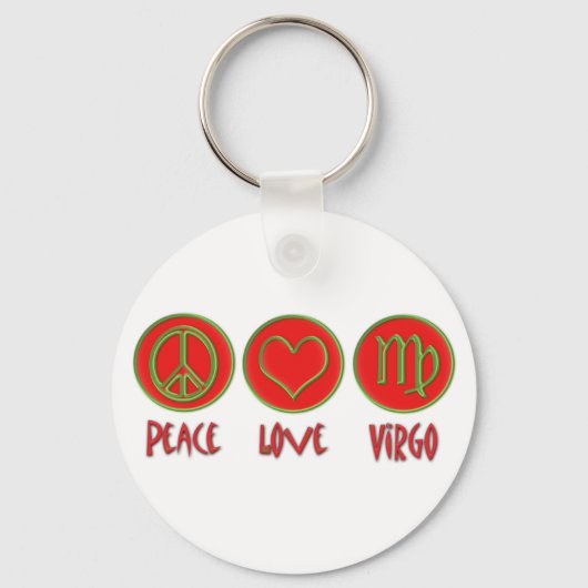 Peace Love Virgo Sleutelhanger (Voorkant)