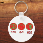 Peace Love Virgo Sleutelhanger (Voorkant)