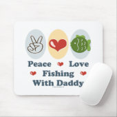 Peace Love Vist met papa Mousepad Muismat (Met muis)