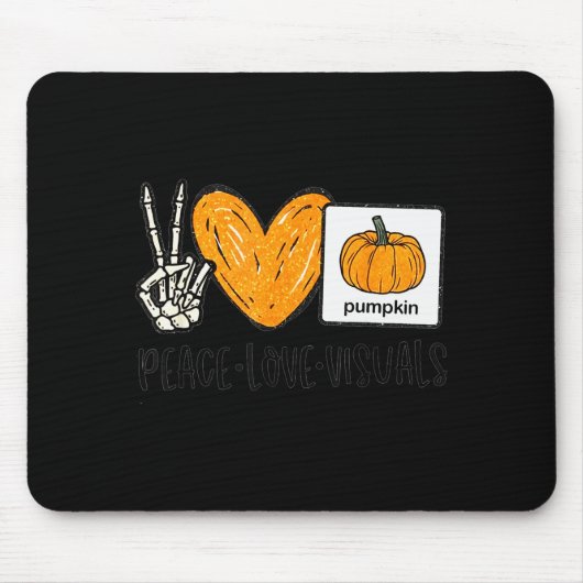 Peace Love Visuals Sped Teacher Pumpkin Skeleton H Muismat (Voorkant)