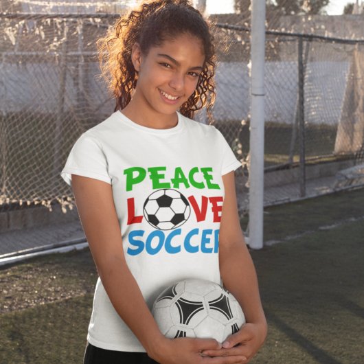 Peace Love Voetbal Cute Sports Team T-shirt