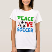 Peace Love Voetbal Cute Sports Team T-shirt (Voorkant)