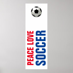 Peace Love Voetbal Football Motivatie kunstwerk Poster
