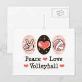 Peace Love Volleybal Briefkaart (Voorkant / Achterkant)