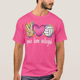 Peace Love Volleybal Dames Meisjes Kinder Volleyba T-shirt