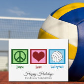 Peace Love Volleybal Feestdagenkaart