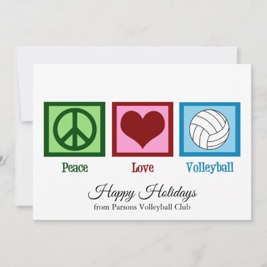 Peace Love Volleybal Feestdagenkaart (Voorkant)