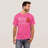 Peace Love Volleybal Liefhebber T-shirt (Voorkant volledig)