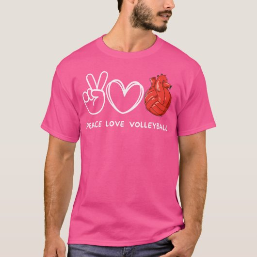 Peace Love Volleybal Liefhebber T-shirt (Voorkant)