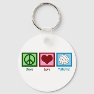 Peace Love Volleybal Schattige Sleutelhanger