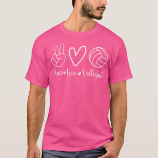Peace Love Volleybal Schattige Volleybal Liefhebbe T-shirt