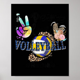 Peace Love Volleyball Auntie Life Ma Grandma Leop Poster