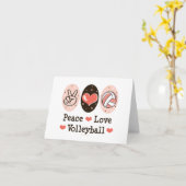Peace Love Volleyball Blank Note-kaarten Kaart (Gele Bloem)
