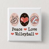 Peace Love Volleyball Button (Voorkant)