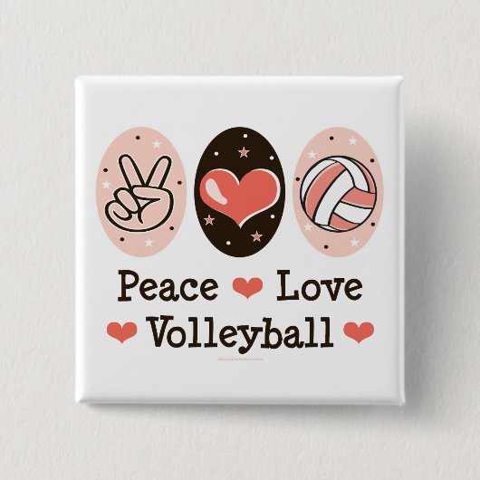 Peace Love Volleyball Button (Voorkant)