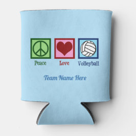 Peace Love Volleyball Custom Team Name Cute Blue Blikjeskoeler