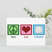 Peace Love Volleyball Feestdagenkaart (Staand voorkant)