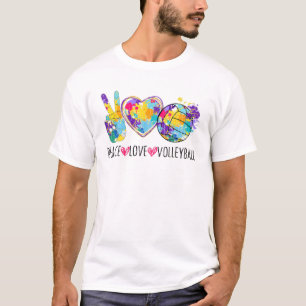 Peace Love Volleyball Funny Graphic for Player Coa T-shirt