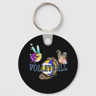 Peace Love Volleyball Gaga Life Ma Grandma Leopar Sleutelhanger