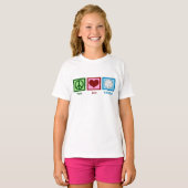Peace Love Volleyball Girls T-shirt (Voorkant volledig)