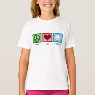 Peace Love Volleyball Girls T-shirt